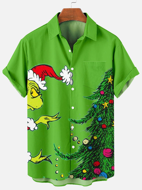 Men's Christmas Funny Graphic Short Sleeve Hawaiian Shirt